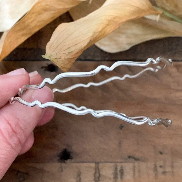 Sterling Silver Bangle Bracelet - Handcrafted Wave Bangle - Hammered or Smooth Texture - Great for Stacking - Made in the USA - Minimalist