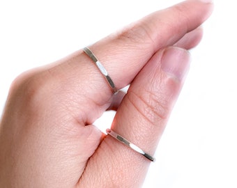 Handcrafted Hammered Sterling Silver Stacking Ring