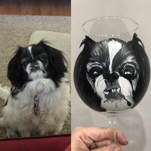 Custom Pet Pilsner Glass Beer Glass Handpainted Dog or Cat Portrait 21st Birthday Host Housewarming image 6