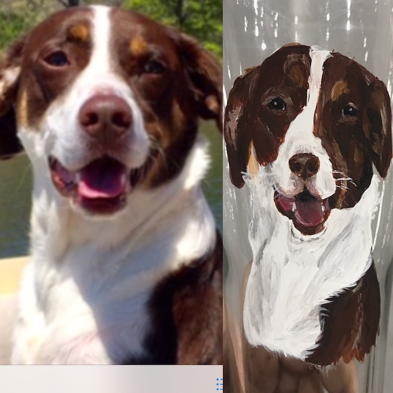 Custom Pet Pilsner Glass Beer Glass Handpainted Dog or Cat Portrait 21st Birthday Host Housewarming image 1