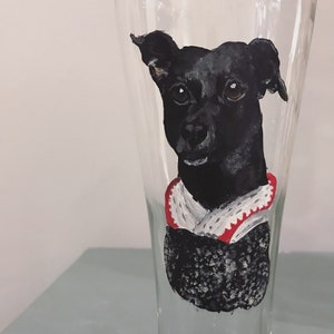 Custom Pet Pilsner Glass Beer Glass Handpainted Dog or Cat Portrait 21st Birthday Host Housewarming image 4