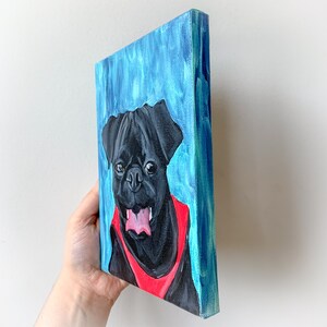 Custom Pet Portrait Hand Painted Pet on Canvas Painting Acrylic on Canvas Housewarming Home Decor 5x7 Dog Cat image 4