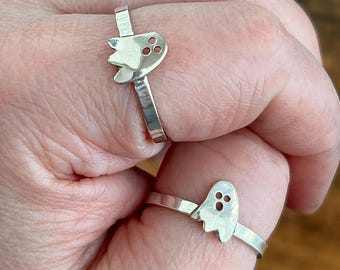 Sterling Silver Ghost Ring with Smooth Band - Made to Order