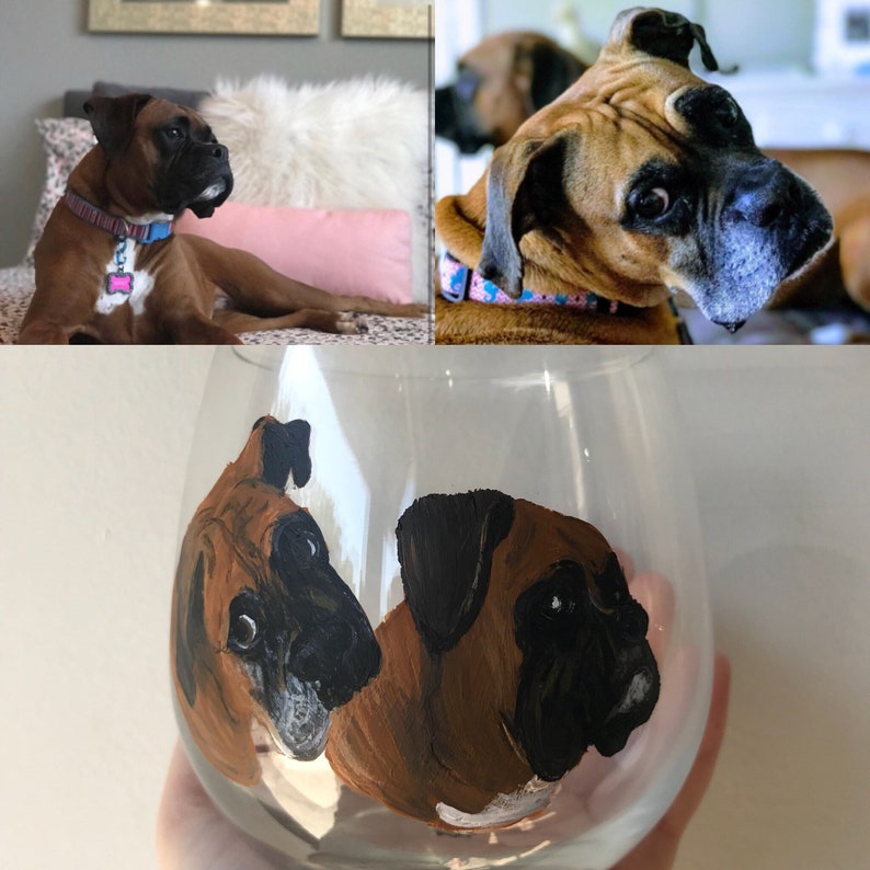 Custom Pet Pilsner Glass Beer Glass Handpainted Dog or Cat Portrait 21st Birthday Host Housewarming image 5