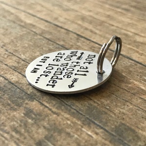 Hand Stamped Pet Tag Not All Those Who Wander Are Lost But I Am Lost Dog Aluminum Custom Dog Tag Personalized Made in the USA image 3