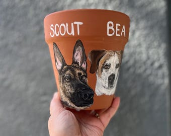 Hand-Painted Pet Portrait Pot: Personalized Terra Cotta Planter
