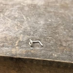 Sterling Silver Horseshoe Nose Stud Sterling Silver Wire Nose Ring Luck L-Bend Minimalist Dainty Tragus Stud image 3