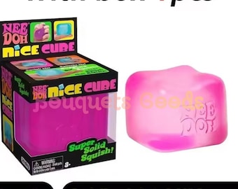 NeeDoh Nice Cube Sensory Stress Ball | Super Solid Squishy Fidget Toy | Anxiety Relief Squeeze Cube | Desk Stress Reliever Gift