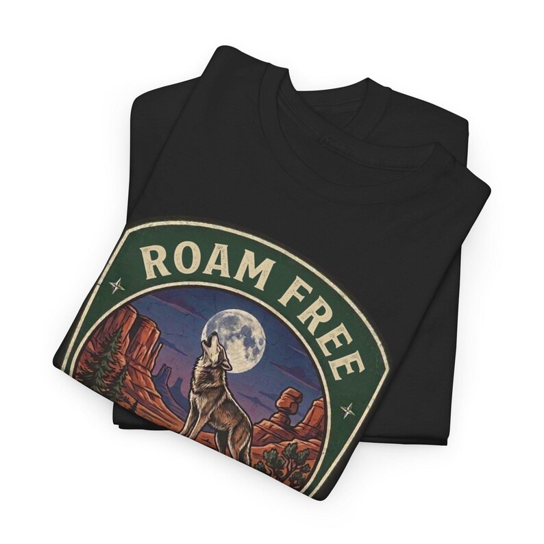 Roam Free Full Time Nomad T-Shirt | Adventure Desert Badge Tee image 16