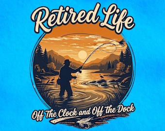 Retired Life Fishing T-Shirt, Off The Clock and Off The Dock, Funny Fisherman Retirement Gift, Retirement 2026 Shirt for Men, Dad Grandpa