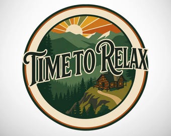 Time to Relax graphic tee | vintage sunset nature design