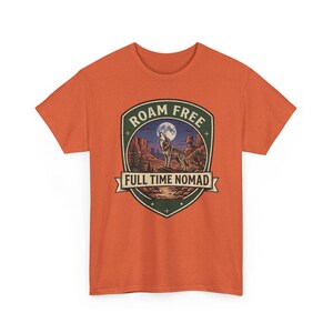 Roam Free Full Time Nomad T-Shirt | Adventure Desert Badge Tee image 6