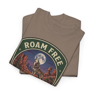 Roam Free Full Time Nomad T-Shirt | Adventure Desert Badge Tee image 19
