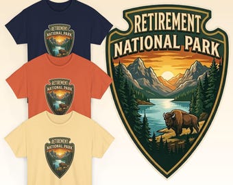 Retirement National Park badge Tee | Outdoors hiking shirt