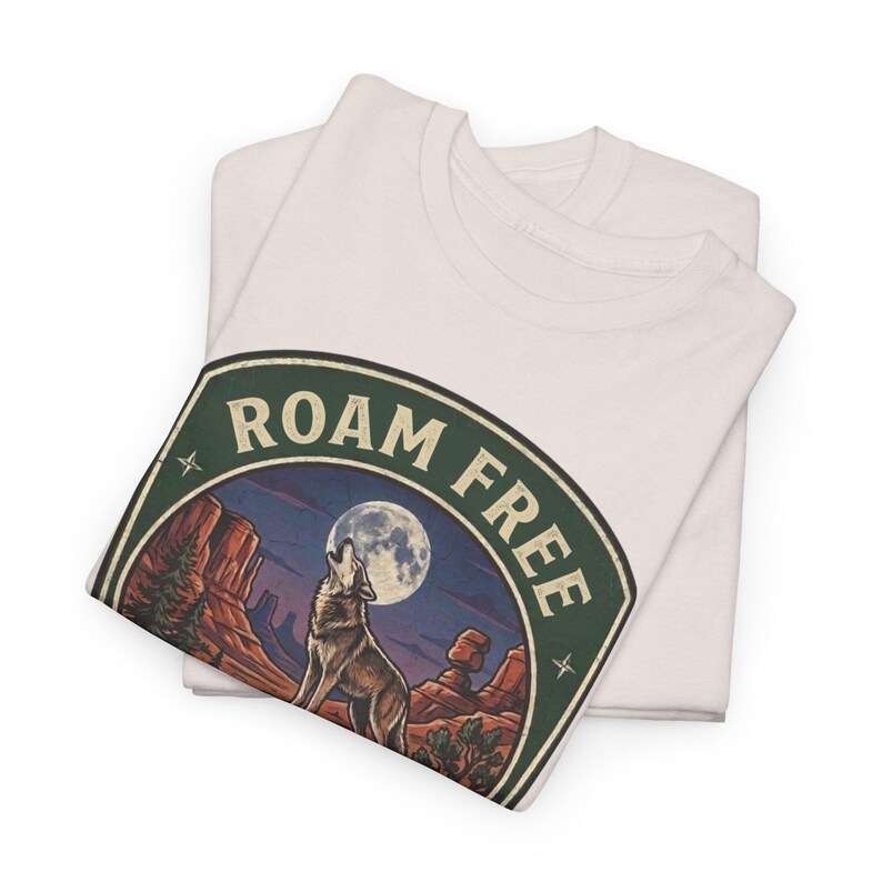 Roam Free Full Time Nomad T-Shirt | Adventure Desert Badge Tee image 18