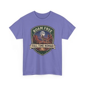 Roam Free Full Time Nomad T-Shirt | Adventure Desert Badge Tee image 13