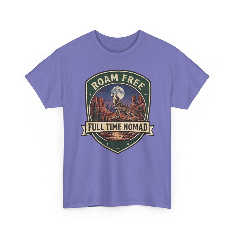 Roam Free Full Time Nomad T-Shirt | Adventure Desert Badge Tee image 13