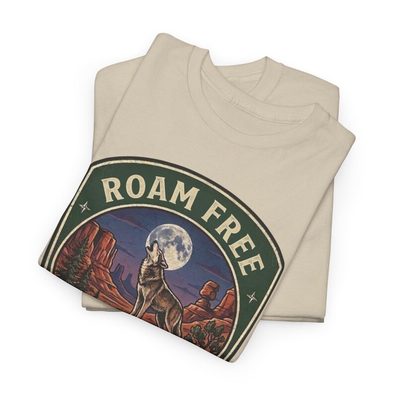 Roam Free Full Time Nomad T-Shirt | Adventure Desert Badge Tee image 17