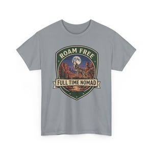 Roam Free Full Time Nomad T-Shirt | Adventure Desert Badge Tee image 8