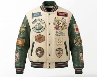 Personalized Varsity Letterman Jacket, Custom Chenille Patches, Embroidered Name & Logo, Baseball Bomber, College Retro Coat