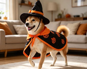 Halloween Haustier Hut und Umhang Kostüm, Lustiges Katzenumhang Outfit, Kleiner Hund Vampir Cape, Katzen Halloween Kleidung, Haustier Cosplay Kostüm