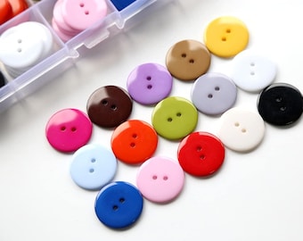 105 STÜCKE Harz Handwerk Knöpfe 25 mm Sortierte Nähknöpfe mit Aufbewahrungsbox, DIY Handwerk, Scrapbooking, Kleidung Reparatur