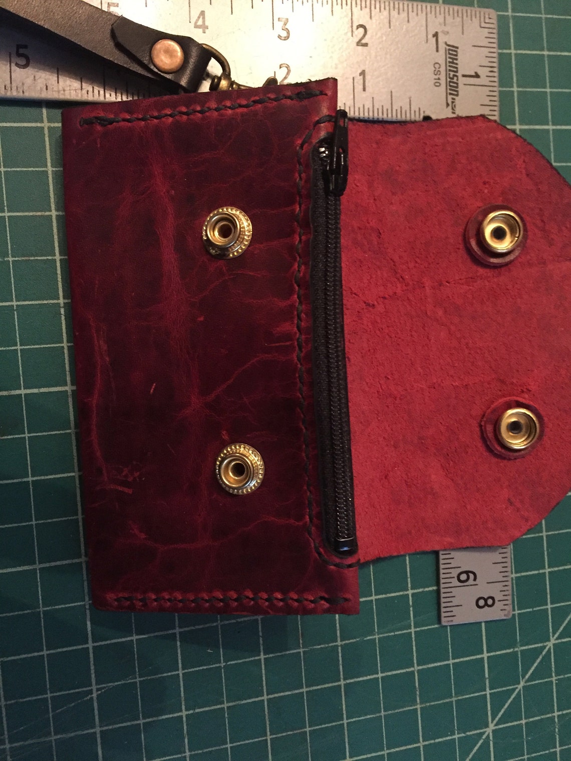 Distressed Leather Wallet With Strap. Etsy
