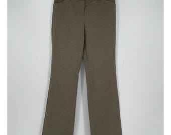 Express Women's Y2K Brown Stretch Flat Front Bootcut Editor Dress Pants Size 0R
