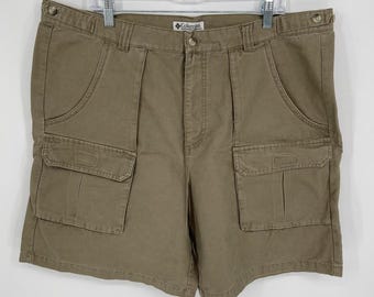 Columbia Men's Y2K Brown Cotton Canvas Cargo Utility Shorts Size 40" Waist