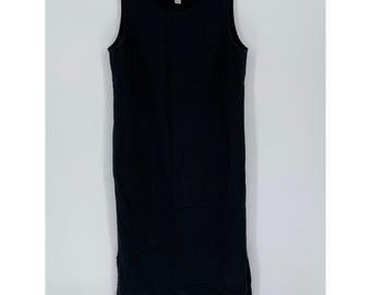 Amanda Smith Vintage Women's Black Sleeveless Sheath Midi Dress Size 10