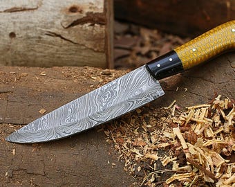 Handmade Damascus Steel Chef Knife – Professional Kitchen Knife with Resin Honeycomb Handle