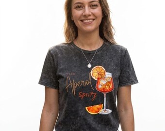 Aperol Spritz Aquarell Cocktail T-Shirt: European Summer Vibes