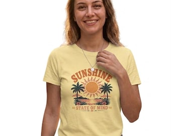 Sunshine State of Mind youth tee | Palm Trees, Retro Sun, Beach Vibes