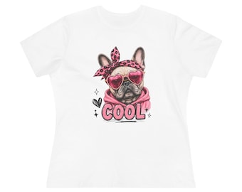 Rosa Sonnenbrille Französische Bulldogge tee | Cooles Hunde Grafik Shirt, Girl Power