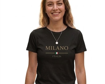 Milano Italia Script T-Shirt | Italienische Flagge minimalistische Grafik