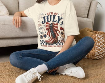 4.Juli Bunch T-Shirt | Rot Weiß Blau Feuerwerk