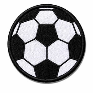 Broderad fotbollslapp | Klassisk svartvit fotbollslapp