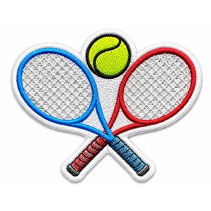 Tennis Embroidered Patch – Cross Rackets & Ball Design, Sports Patch for Jacket