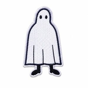 Embroidered White Ghost Patch | Spooky Apparel Accessory, DIY Crafts