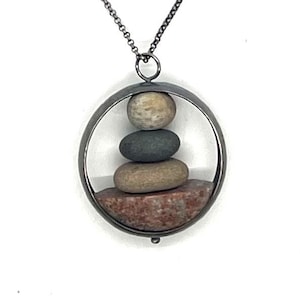 Stack of Rocks in Silver Circle