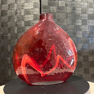 Red Glass Art Vase