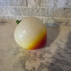 murano style hand blown art glass fruit 3&quot; round