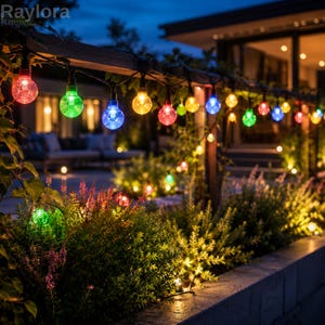 Solar Crystal Fairy String Lights, 8 Modes Waterproof Outdoor Garland for Garden, Patio, Christmas, Wedding and Party Decor