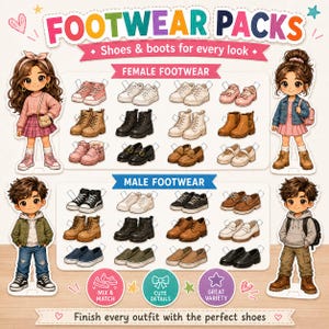 Printable Paper Dolls Dress Up Activity for Kids, 17 Page PDF image 11