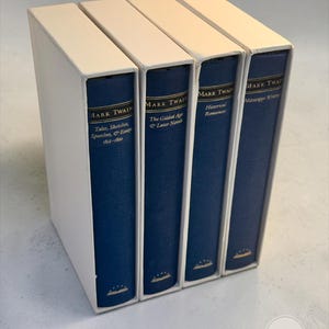 Mark Twain Library of America 4-volymsset | Inbundna böcker | Berättelser, Förgylld tidsålder, Historiska romanser, Mississippi-skrifter