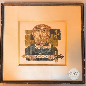Antoni Clavé "Roi et épée" Original Signed Lithograph 1964 Numbered 12/50 King Warrior Mid-Century Modern Spanish Art Gallery Provenance