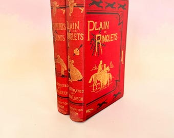 Surtees Plain or Ringlets & Mr. Romford’s Hounds, Subscription Edition, Bradbury Agnew, John Leech Illustrated, Antique Red Cloth Set