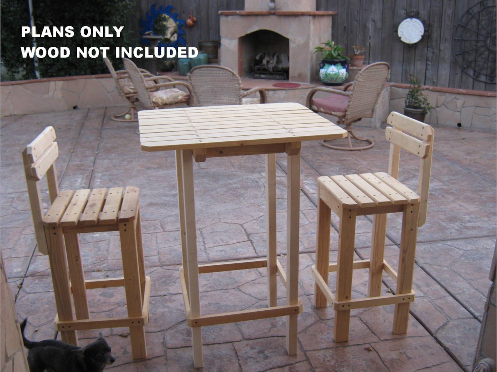 DIY PLANS to Make Bar Table and Stool Set Outdoor Etsy