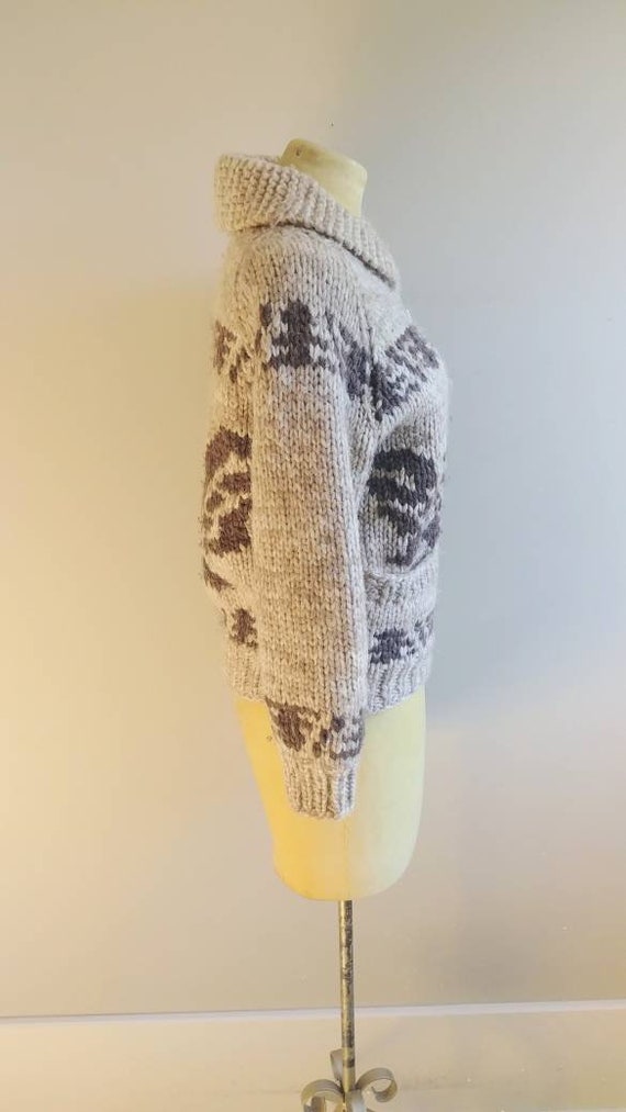 XSmall Vintage Wool Knit Cowichan Style Sweater E… - image 3