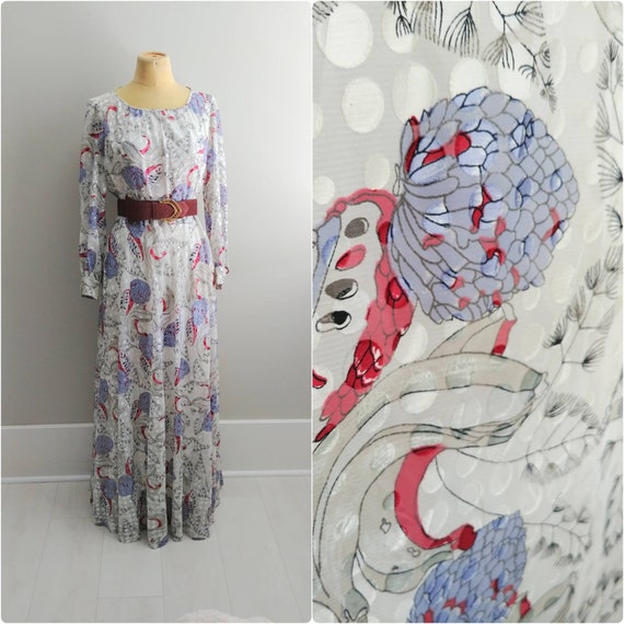 fruit print maxi dress